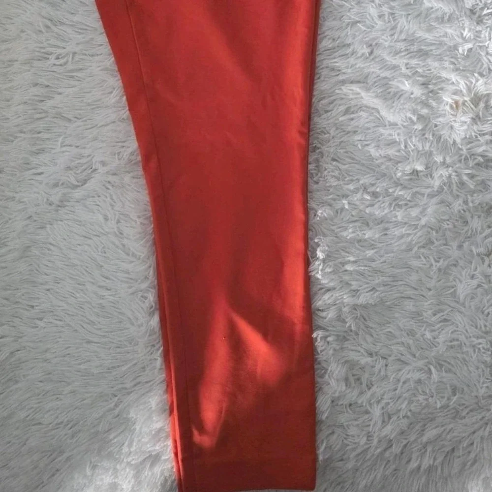 Chaus Pants Womens‎ 10 Orange Stretch Straight Leg Ankle Career